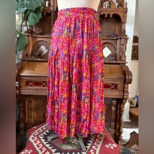 Carole Little Retro Vintage 90s Pleated Maxi Skirt Size Medium